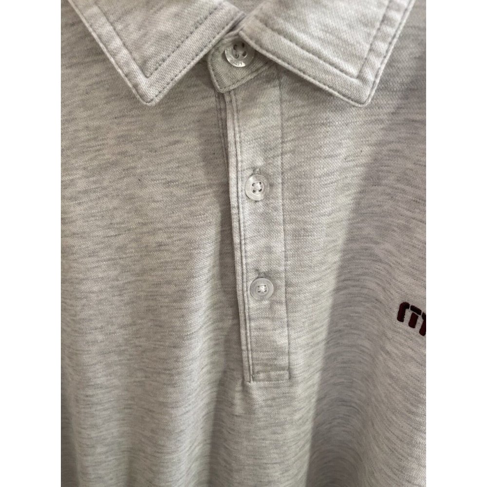 Travis Mathew Casual Gray Short Sleeve Polo Shirt Men's Size M - Picture 3 of 8